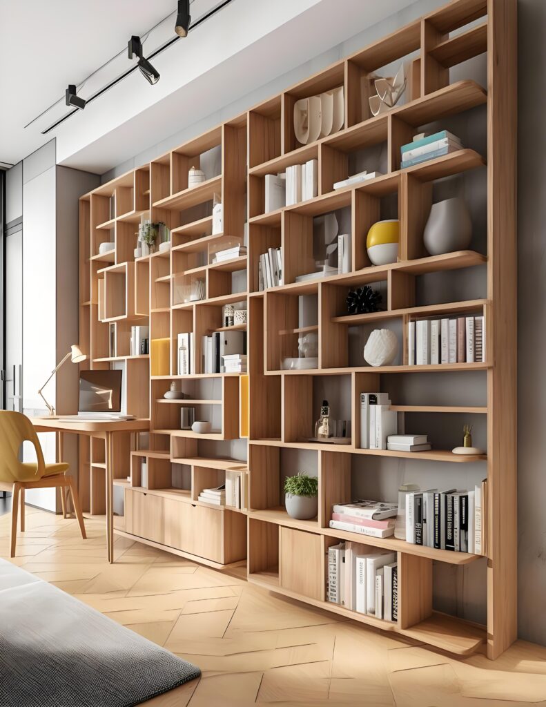 What are the standard dimensions for custom-made bookshelves? What are some things to keep in mind when customizing a bookshelf?